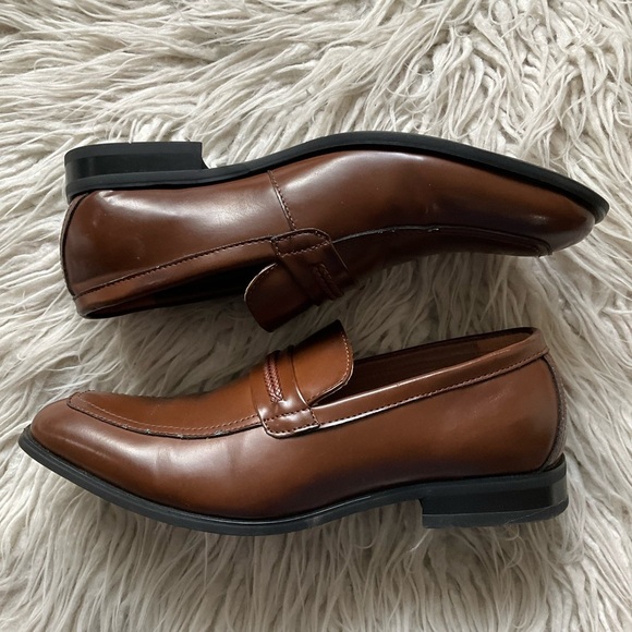 Kenneth Cole Mens Unlisted Full Grown Brown Leather Slip-On Loafers EUC Size 7.5 main image 9